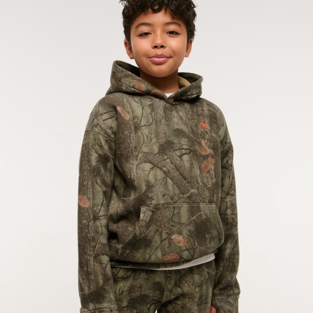 Abercrombie Kids Green Camouflage Hoodie